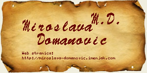 Miroslava Domanović vizit kartica